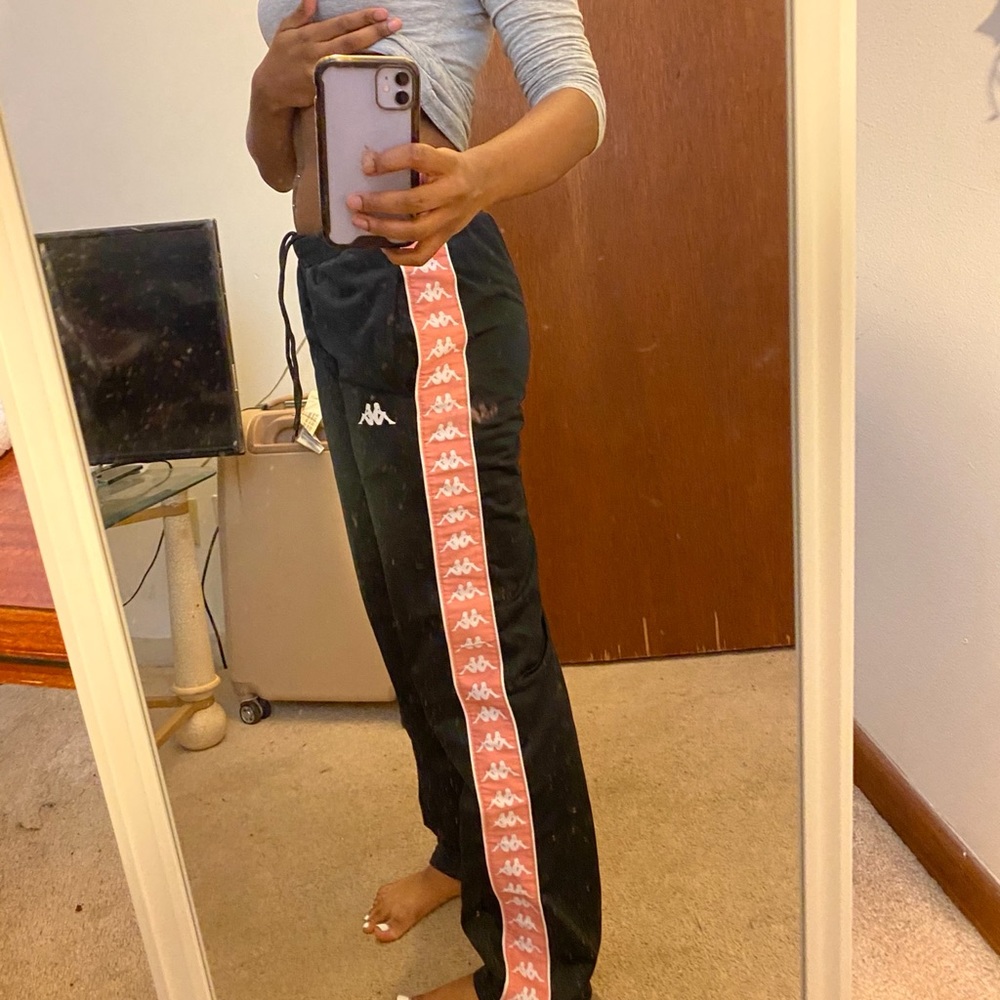 Kappa Pink & Black Track Pants 222 banda - Picture 4 of 4